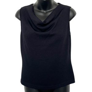 St. John Women's Black Santana Knit Sleeveless Cowl Neck Top - Size P (Small)